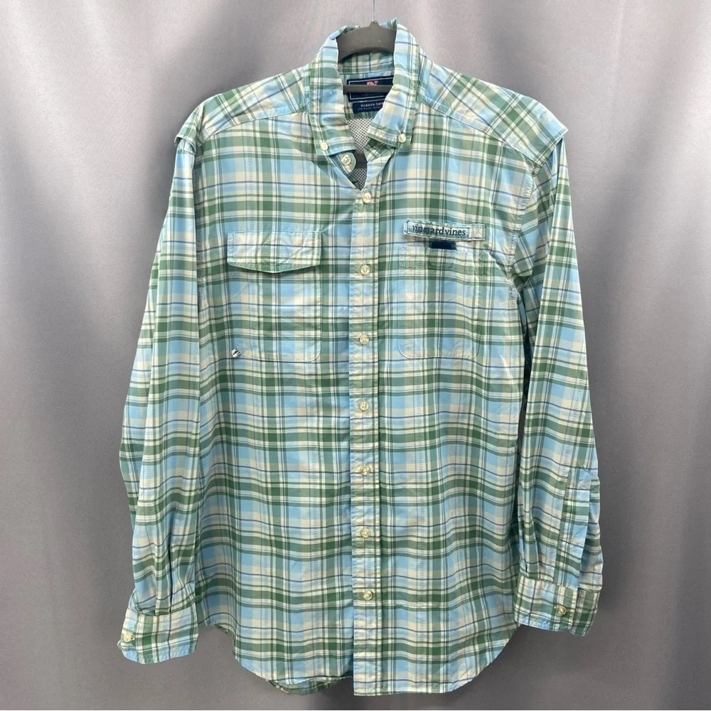 Vineyard Vines Performance Harbor Shirt‎ Vented Fishing Long Sleeve Size Small